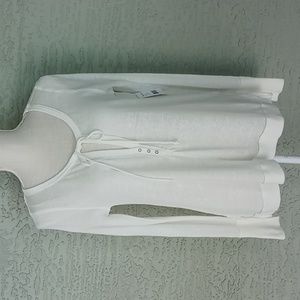 We The Free Women's Ivory Light Weight Oversized Sweater Top Size S Linen Blend